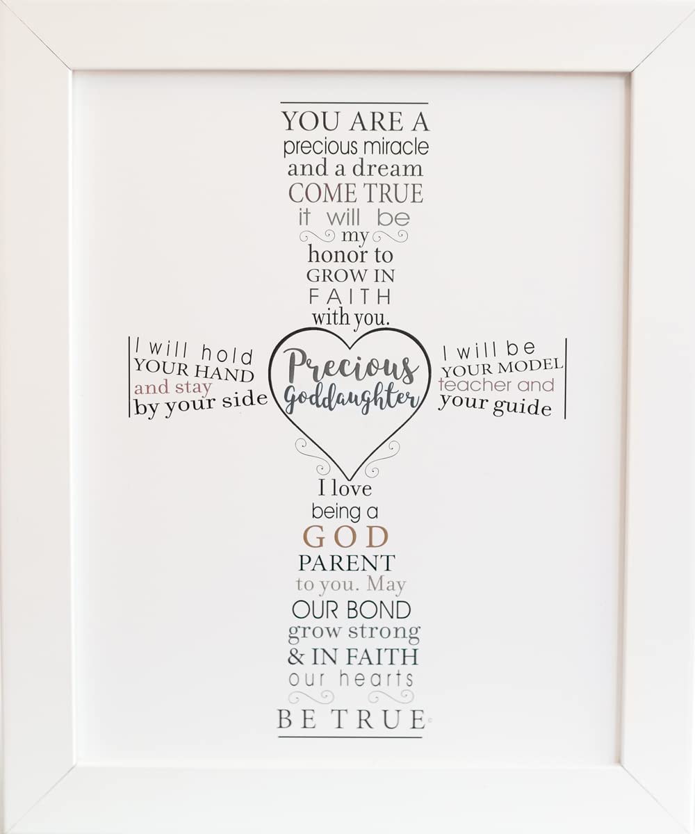 Precious Goddaughter Keepsake Frame - Gift For Goddaughter From Godparent For Baptism Or Christening