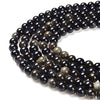 Pltbeads Natural Gemstone Loose Beads Matte Approxi 155 Inch Diy Bracelet Necklace For Jewelry Making (10Mm, Gold Obsidian)