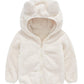 Jeskids Toddler Girls Boys Fleece Hoody Jacket Zip Up Teddy Coat Warm Winter Outwear White