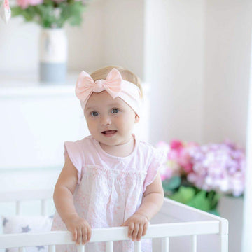 Babygiz Baby Girl Headbands-Infant,Toddler Cotton Handmade Hairbands With Bows Child Hair Accessories (Powder Pink)
