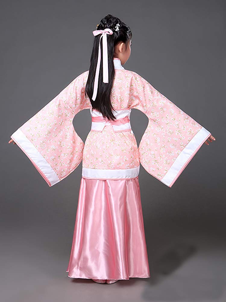 Lazutom Girls' Ancient Chinese Traditional Hanfu Dress Fancy Dress Christmas Party Dress (160:Recommended Height:155-160Cm, Pink