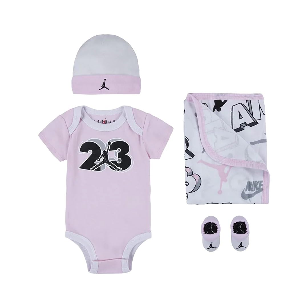Jordan Baby Boy'S Hat Blanket Bodysuit Bootie (Infant/Toddler/Little Kids) Pink Foam 0-6 Months (Infant)