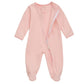 Aablexema Baby Girls Footie Pajamas With Mitten Cuffs - Newborn Infant 2 Ways Zipper Cotton Footed Onesies(Pink,0-3M)