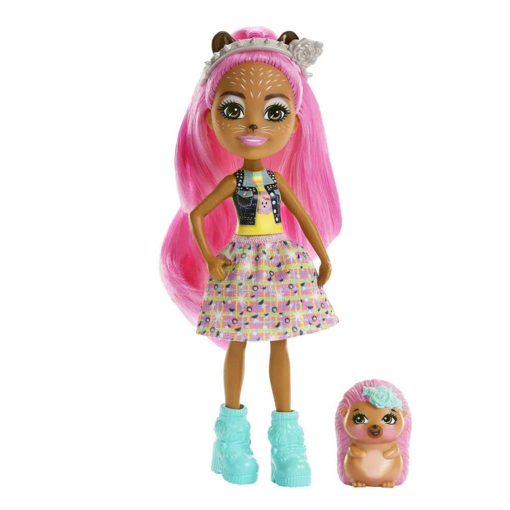 Enchantimals Dolls, City Tails Hensley Hedgehog Doll and Spiney Friend Figure, Small Doll with Removable Skirt and Accessories, 