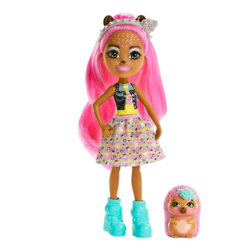 Enchantimals Dolls, City Tails Hensley Hedgehog Doll and Spiney Friend Figure, Small Doll with Removable Skirt and Accessories, 