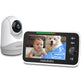 Hellobaby Monitor With Camera And Audio, 5'' Screen With 16-Hour Video Streaming, Remote Pan-Tilt-Zoom Camera, Two-Way Talk, Vox