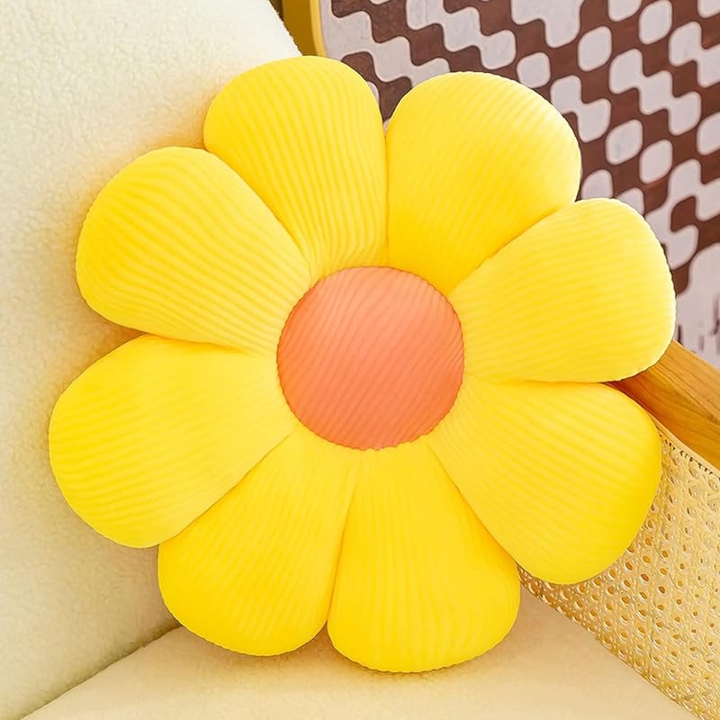 Avs Super Soft Sunflower Cushion For Sofa Bed Seating Area Cushion Filler Throw Pillow Flower Shaped Pair Cushion Soft & Decorat
