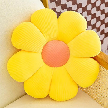 Avs Super Soft Sunflower Cushion For Sofa Bed Seating Area Cushion Filler Throw Pillow Flower Shaped Pair Cushion Soft & Decorat