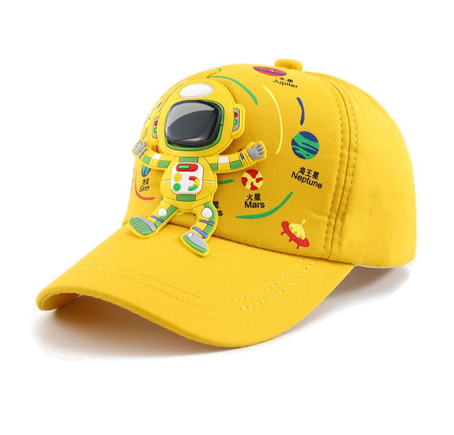 Bold N Elegant KidS Space Adventure 3D Astronaut Stylish Cartoon Cotton Summer Sun Cap Hat With Visor For Boys And Girls 3 To 1