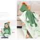 Tonwhar Kids Bath/Pool/Beach Hooded Poncho Towel-Cartoon Animal Pattern Cotton Beach Towel For Baby And Kids (Army Green Dinosau