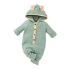 Thorn Tree Newborn Baby Girl Boy Hooded Romper Unisex Baby Knitted Jumpsuit Infant Kids Solid Outfits Baby Girl Boy Jumpsuit (Gr