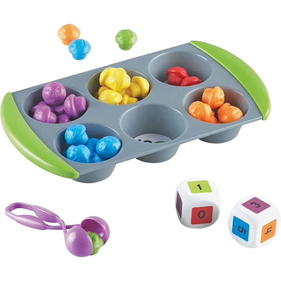 Learning Resources Mini Muffin Match Math Activity Set - 76 Pieces, Ages 3+ Counting Games for Kids, Preschool Learning Toys, Ho