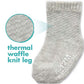 Fruit Of The Loom Baby 6-Pack All Weather Crew-Length Socks, Mesh & Thermal Stretch - Unisex, Girls, Boys (6-12 Months, Grey)