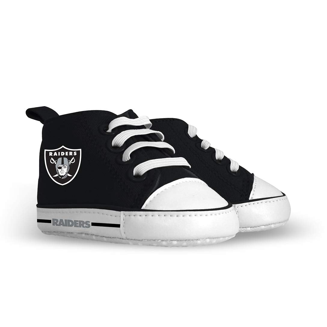 MasterPieces - NFL Baby Pre-Walkers Shoes, Officially Licensed Las Vegas Raiders Football, High Top Sneakers, Soft Anti-Slip Sol