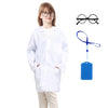 Roctocesy Kid'S Unisex Lab Coat For Career Day School Projects Halloween Costumes With Glasses & Id Card (L(10-14Y))