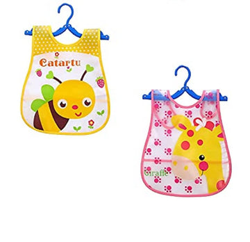 Babygo Waterproof Baby Apron Bibs | Soft & Comfortable Feeding Bibs For Newborns, EasyToClean, Durable, Lightweight, Reusable 