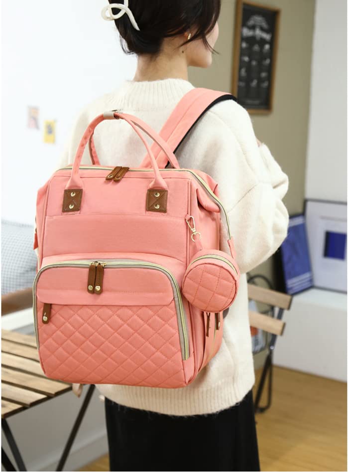 Axone 3 In 1 Baby Diaper Bag Backpack Unisex Travel Nappy For Boys & Girls Waterproof Stroller Straps Large Capacity Pink