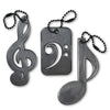 Funflector Safety Reflector - Music Trio (Treble Clef, Bass Clef And Note) - Black - 3-Pack