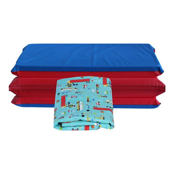 Kindermat 1.5' Thick + Pbs Kids Kinderbundle - Washable Cover, Special Edition - Traffic Jam Design- Regular, Washable Sheet Is