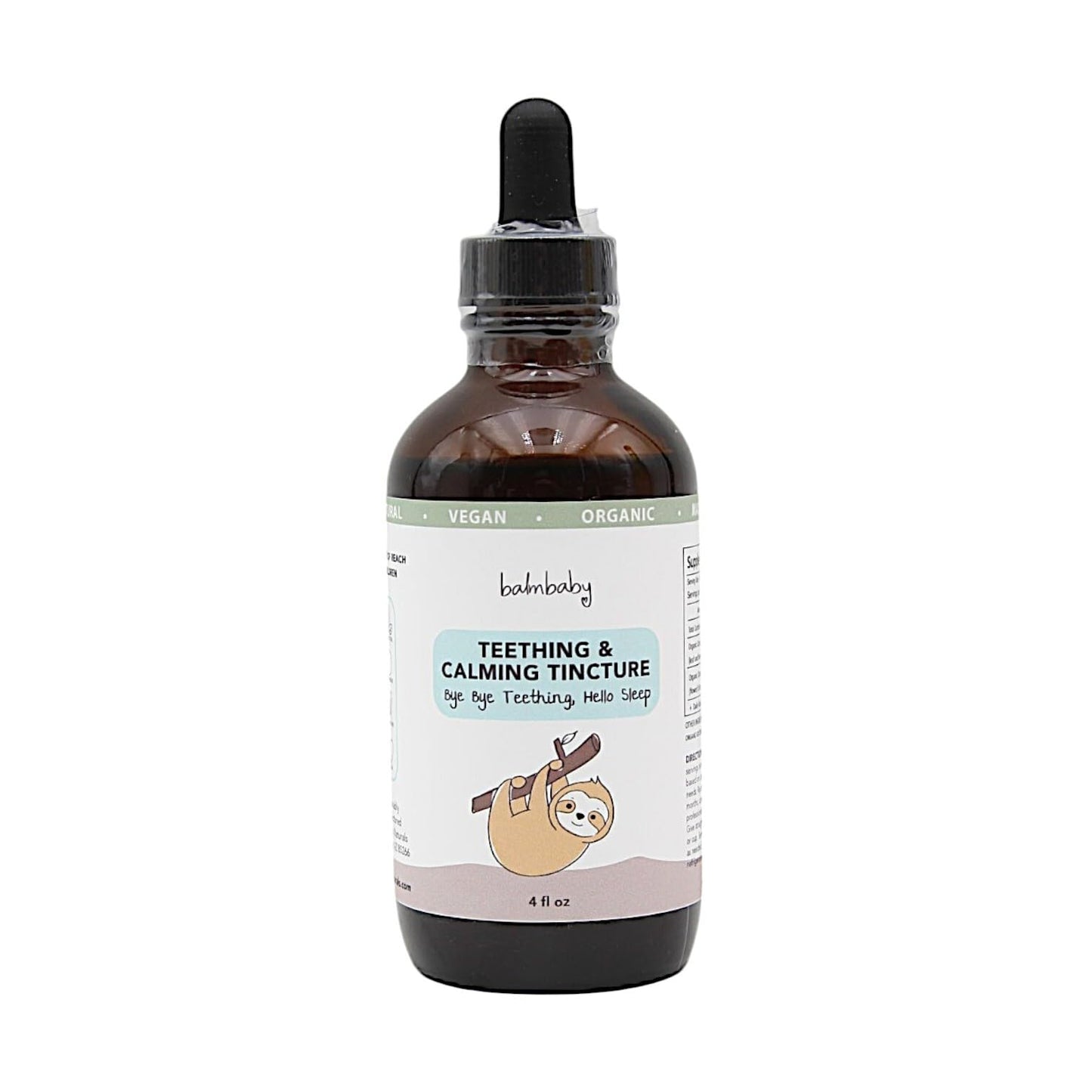 Balm Baby Natural Baby Teething & Calming Tincture - Calms, Soothes Gums and Discomfort - Vegan - Glass Bottle with Glass Droppe