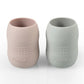 Pandaear (2 Pack 100% Tiny Silicone Drinking Training Cup For Baby And Toddler (Pink/Grey)