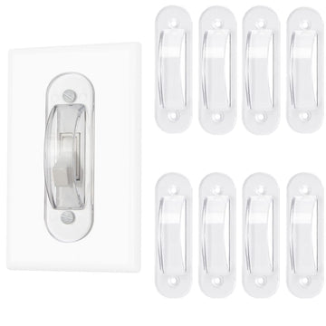 Lisol Wall Switch Guards Plate Covers Child Safety Home Decor (8 Pack), Clear - Keeps Light Switch ON Or Off Prevent Accidental 