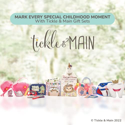 Tickle & Main Tooth Fairy Pillow Kit - 3-Piece Set, 9 x 8 in Felt Cover - Holder Pocket, Interactive Notepad & Photo Pouch - Boy