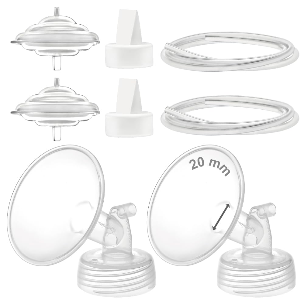 Maymom Pump Parts Compatible with Spectra S1 S2 9 Plus Electric Breastpump, Flange (20mm) Valve Tubing Backflow Protector, Not O