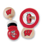BabyFanatic Wood Rattle 2 Pack - NCAA Wisconsin Badgers - Officially Licensed Baby Toy Set