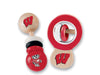 BabyFanatic Wood Rattle 2 Pack - NCAA Wisconsin Badgers - Officially Licensed Baby Toy Set