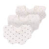 Bamery Baby Bandana Bibs White Cotton Drool Bibs For Drooling And Teething Absorbent For Boy Girl (Star+Dot+Snow)