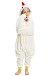 CANASOUR Chicken Onesie Kids Animal Rooster Farm Halloween Cosplay Costume for 8-10 Years Girls Unisex Outfuit One Piece Hooded 