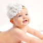 My Lello Headband Shabby Fabric Flower Cluster Baby - Infant - Toddler - Girl Stretchy Elastic Light Pink