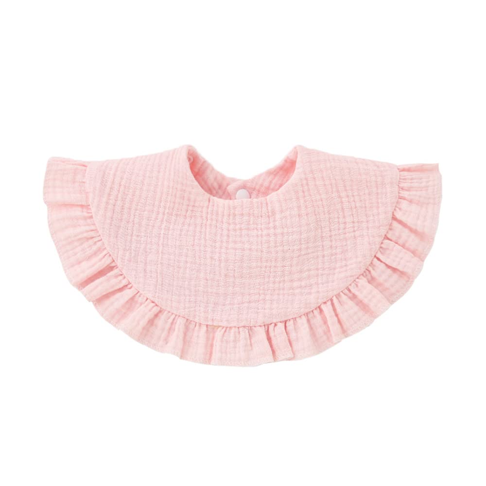 Nishine 4 Pcs Unisex Baby Muslin Bandana Drool Bibs 360 Degree Rotatable Cotton Teething Feeding Drooling Bibs For Boy Girl (Whi