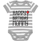 Tstars Happy Birthday Mommy Outfit Infant Mom'S Gift Baby Girl Boy Bodysuit Pants Set 6M Gray/White