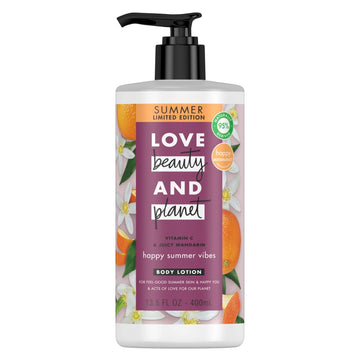 Love Beauty And Planet Happy Summer Vibes Body Lotion Vitamin C & Juicy Mandarin, Natural Ingredients, Plant-Based Moisturizers,