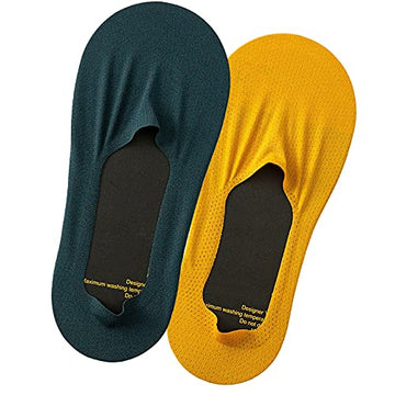 Myynti Men And Women Ice Silk Breathable Invisible NonSlip Low Cut No Show Boat Socks Size_Free Color_Multicolor 2 Pair Of Sock