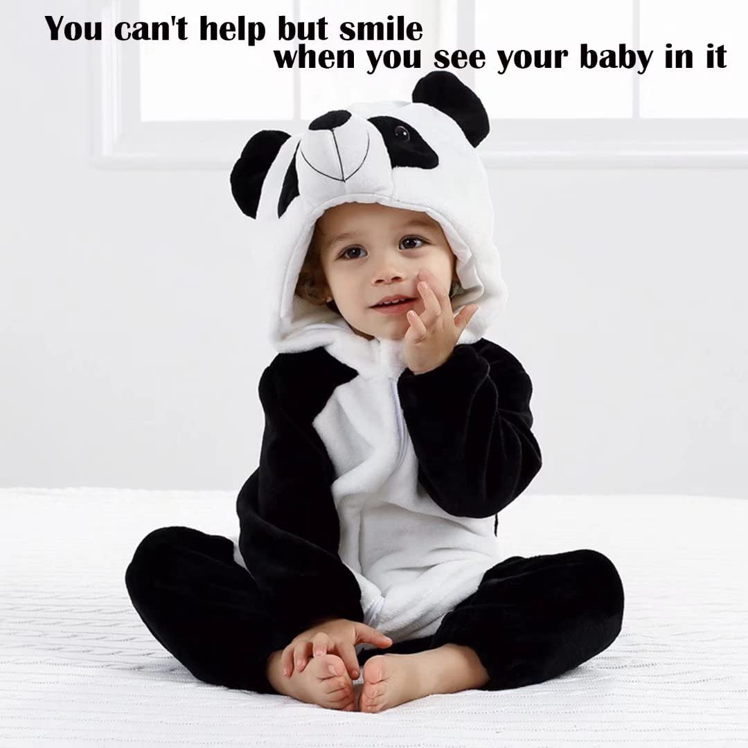 Qiaoniuniu Halloween Baby Panda Costumes Toddler Outfit Infants Cosplay Romper 6-12 Months