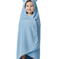 Creeva Cuddle Baby/Kids Hooded Bath Towel In Baby Blue  Soft Bamboo Cotton With Cute Cartoon Face & 3D Ears 100% Bamboo Cotton,