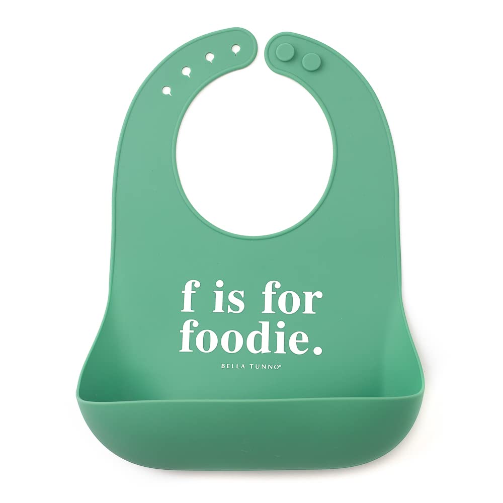 Bella Tunno Baby Bib for Eating, Waterproof Silicone Bib with Large Food Catcher, Adjustable Fit for Babies 4-12 months & Toddle
