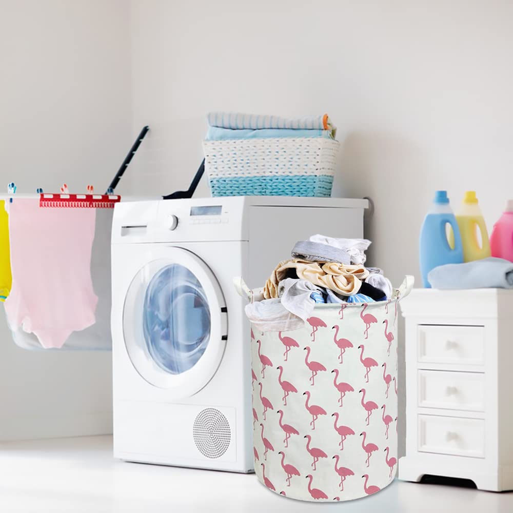 Clocor Large Pink Flamingo Laundry Hamper, Baby Girl Laundry Basket,Kids Toy Storage Bins,Nursery Decor,Bedroom,Bathroom,Gift Ba
