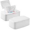 2 Pack Wipes Dispenser, Small Wipes Case With Lid, Wet And Dry Tissue Box, Dustproof Wipe Container With Sealing Design, Keeps W