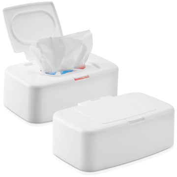 2 Pack Wipes Dispenser, Small Wipes Case With Lid, Wet And Dry Tissue Box, Dustproof Wipe Container With Sealing Design, Keeps W