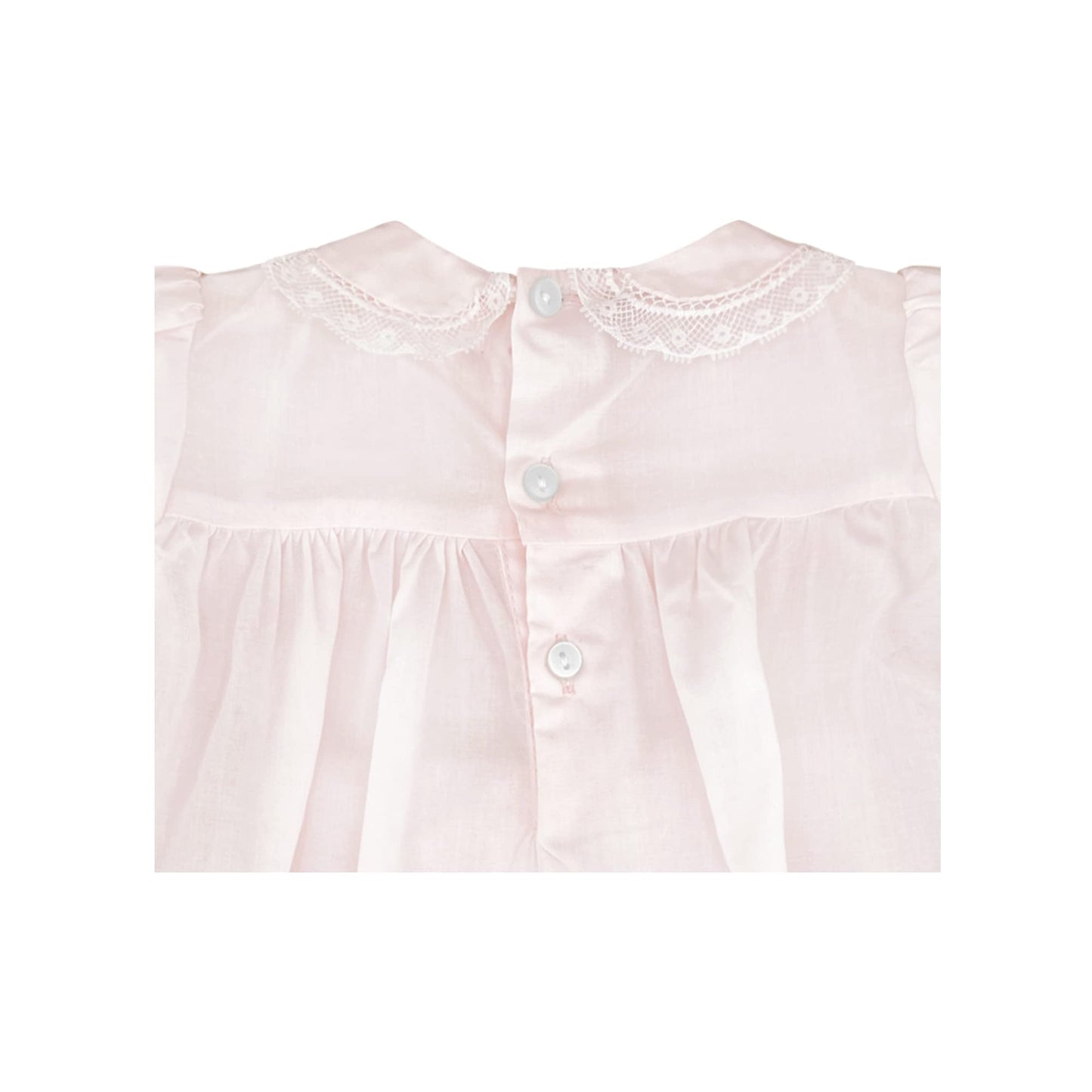 Petit Ami Baby Girls' Fully Smocked Dress With Lace Trim, Newborn, Pink