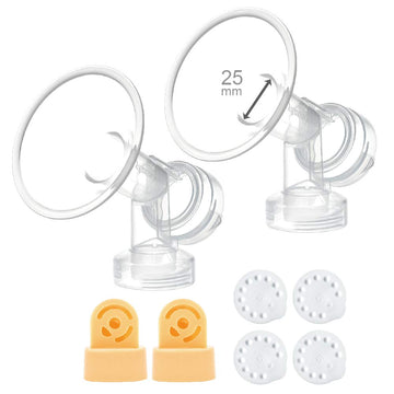 Maymom Brand 25 Mm 2Xone-Piece Breastshield W/Valve And Membrane Compatible With Selected Medela Breast Pumps; Medium Shield