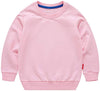Haxico Unisex Kids Solid Cotton Thin Pullover Sweatshirt T-Shirt Toddler Baby Crewneck Long Sleeve Tshirts Tops Blouse Pink, 4T