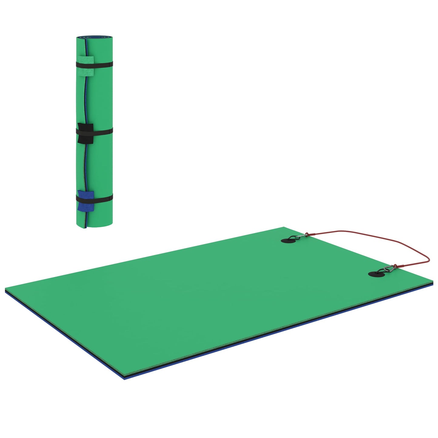 Soozier 9 x 6 Lily Pad Floating Mat for Lake, 3-Layer Tear-Resistant XPE Foam Water Mat for 2 Adults, Floating Water Pad for L