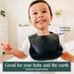 Simka Rose Silicone Bibs for Babies & Toddlers Soft Silicone Baby Bib for Girls&Boys Adjustable Silicone Baby Bibs with Pouch