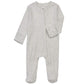 Aablexema Baby Footed Pajamas With Mitten Cuffs - Unisex Newborn Infant 2 Ways Zipper Cotton Footie Pjs(Light Grey,0-3M)