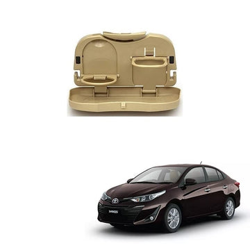 Stylish Foldable Compact Car Back Seat Tray for Food/Drinks/Cup/Bottle Holder Universal Pack of 1 Suitable for Yaris